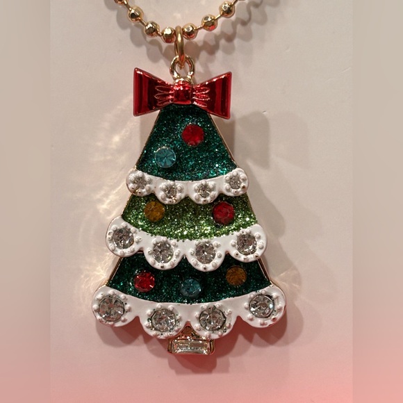 Betsey Johnson Christmas Tree Necklace NWT - Picture 1 of 6